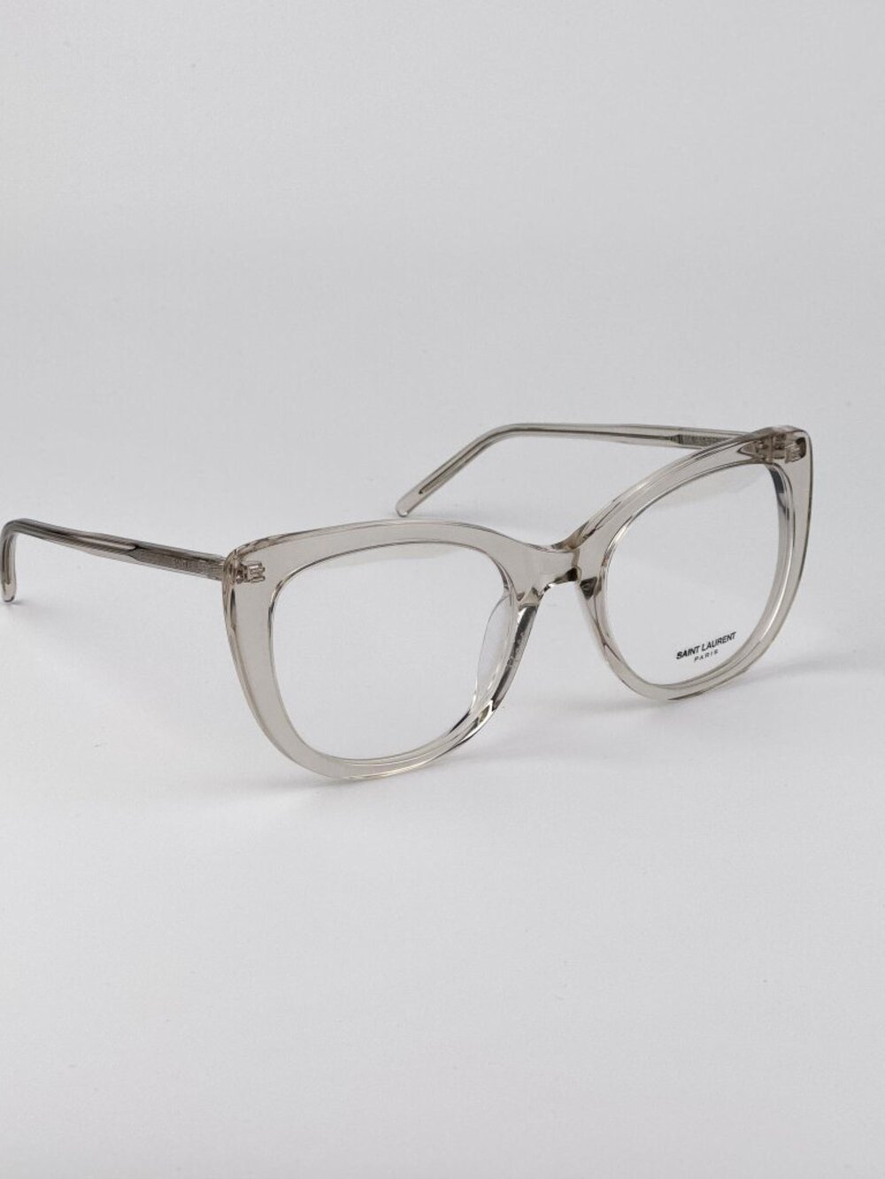 Saint Laurent SL778 004 Cat Eye Eyeglasses – Transparent Beige | Women’s - Picture 5 of 9